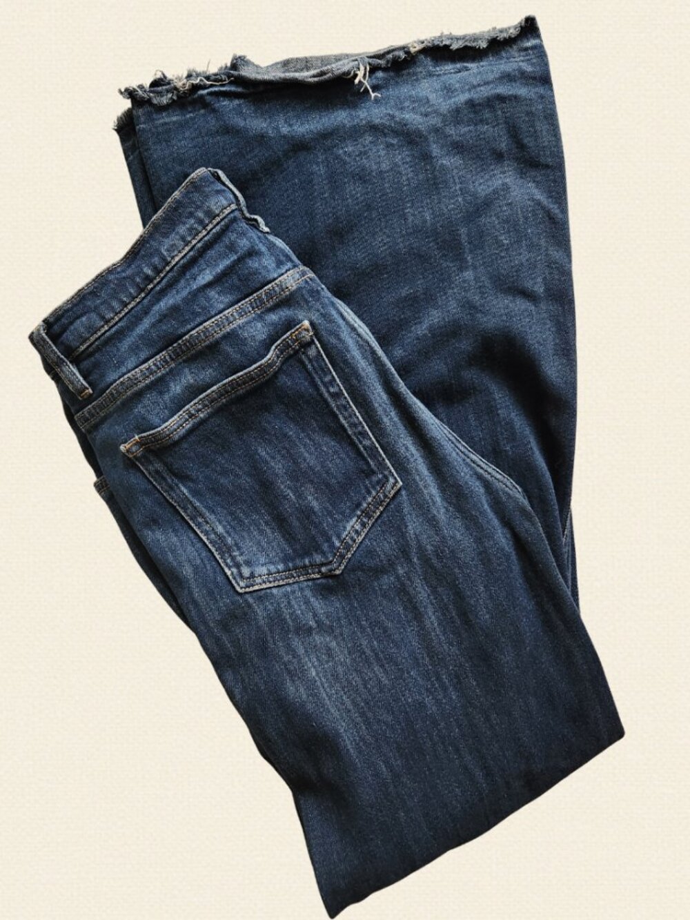 Massimo Dutti Dark Blue Palazzo Wide Leg Jeans - Sz 10 (RUNS LARGE)